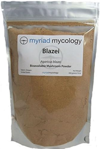 Myriad MycologyBlazei Mushroom Powder 16oz or 1lb, Made in USA / Ji Song Rong