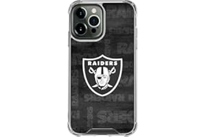 Skinit Clear Phone Case Compatible with iPhone 13 Pro Max - Officially Licensed NFL Las Vegas Raiders Black & White Design
