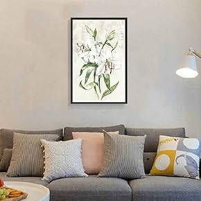 Floating Framed for Living Room Bedroom Vintage Flower for