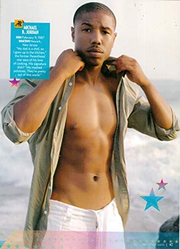Michael B Jordan - Shirtless - Josh Bowman - 11" x 8" Teen Magazine Poster Pinup - Michael Bakari Jordan - Year 2012