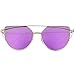 ASLNsong Womens Cat Eye Sunglasses Mirrored Flat Lenses Fashion Metal Frame Sunglasses UV400