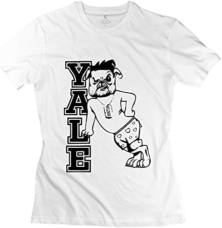 Women's Yale University Logo O-neck Tshirt Size M White