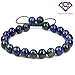 Amandastone Natural Lapis Chrysocolla Gemstone 8mm Round Beads Adjustable Braided Macrame Tassels Chakra Reiki Bracelets 7 Inch