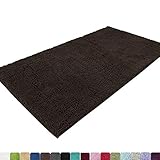 MAYSHINE Absorbent Microfiber Chenille Door mat Runner for Front Inside Floor Doormats, Quick Drying, Washable-31x59 inch Brown