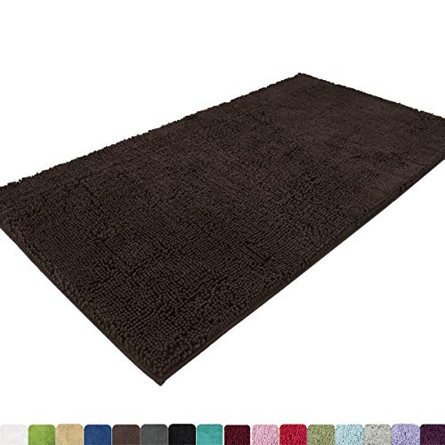 MAYSHINE Absorbent Microfiber Chenille Door mat Runner for Front Inside Floor Doormats, Quick Drying, Washable-31x59 inch Brown