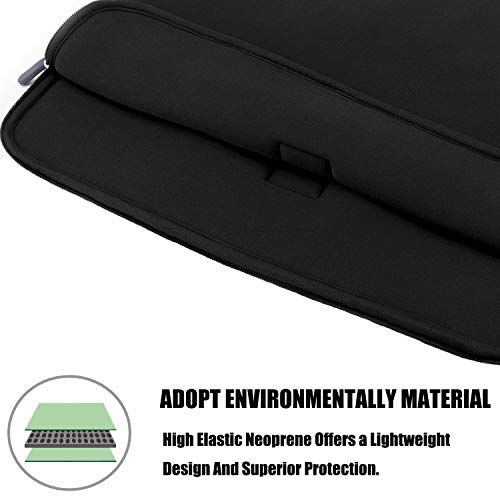 Laptop Sleeve Bag 15.6 Inch, Durable Slim Briefcase Handle Bag & with Two Extra Pockets,Notebook Computer Protective Case for Computer Notebook Ultrabook,Collapsible Carrying Handles (Black) - Thumbnail 3