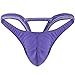 Mens Sexy Bulge Pouch G-string Underwear with Inverted Triangle Rear Purple L