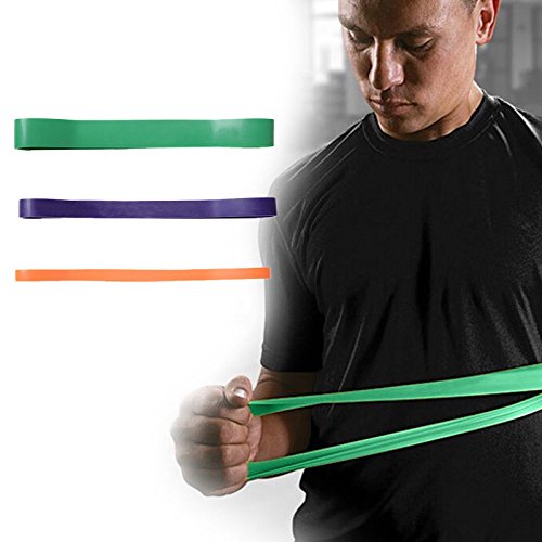 SET OF 3 HEAVY DUTY RESISTANCE BAND LOOP POWER GYM FITNESS EXERCISE YOGA WORKOUT - Thumbnail 2