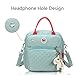 HaloVa Diaper Bag, Mini Baby Nappy Bag, Mommy Maternity Tote Bag, Fashionable Shoulders Backpack, with Thermal Insulated Bottle Pockets and Headphone Hole, Black