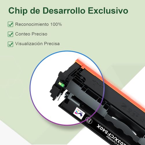 ONLYU 203X Compatible para HP 203X 203A CF540X CF540A para Toner 203 LaserJet Pro M254nw M254dw para HP Color LaserJet Pro MFP M281fdw M254dw M254nw M281fdn M280nw M281cdw M254dn (4er Pack)