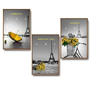 3 Piece Framed Canvas Wall Art for Living Room, Bedroom Buildings Theme Canvas Prints for Home Decoration Ready to Hang - 16"x24"x3 Panels