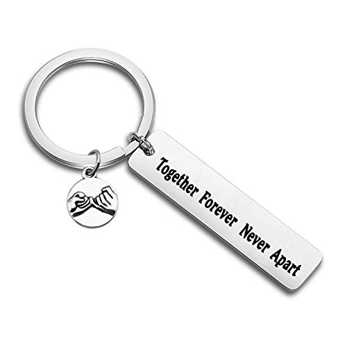 TGBJE Together Forever Never Apart Keychain Long Distance Relationship Keychain Couples Gift for Girlfriend,Boyfriend (Together Keychain)