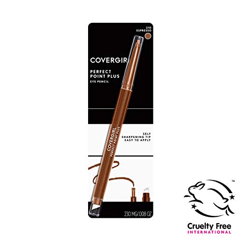 CoverGirl Perfect Point Plus Eyeliner Pencil, Espresso, Long-Lasting, Versatile Brown Eyeliner, Soft Smudging Tip, No Sharpening Needed, Pack of 1