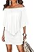 Sidefeel Womens White Dresses Off Shoulder Ruffles Night Club Bodycon Mini Dress Medium