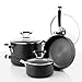 Circulon 82376 Contempo Hard Anodized Nonstick Cookware Set / Pots and Pans Set - 10 Piece, Black