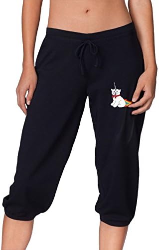 Unicat Cute Fire Active Womens Lightweight Relaxed Fit Drawstring Woven Capri Pant M