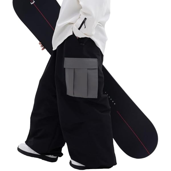 Gsou Snow Pants GSOU SNOW Baggy Ski Pants - Waterproof Insulated Snowboard Pants For Men & Women Baggy Snowboard Pants Waterproof Insulated - View #2