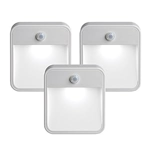 Beams MB720 20 Lumen Wireless Battery Powered Motion Sensing Nightlight, 3-Pack, White