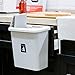 KARYHOME Hanging Trash Can,Small Cabinet Kitchen Trash Can, Garbage Can for Kitchen Cupboard with Automatic Return Lid,Grey