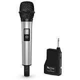 Fifine 20 Channel UHF Handheld Wireless Microphone For Church, Home Karaoke, Business Meetings. Easy To Set Up.(K035)