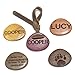 zisure Personalized Dog Tags for Dogs Engraved Custom Pet ID Tags Small Cat Tags Premium Hardness Wood Pet Collar Accessories Pets Name Tags Silent with Leather Cord (Shell Shape, Text Engraving)