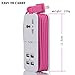 USB Power Strip, Portable Travel Charger Outlets 2.1AMP+1AMP 21W 1.5M/5ft Power Supply Cord with Universal Plug Wide Range Input 100v-240v Power Sockets USB charger station 4 Port USB Charger (Pink)