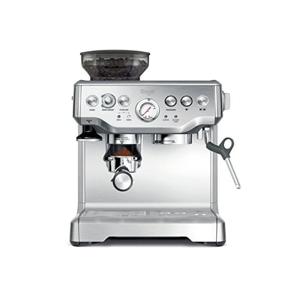 Sage Appliances the Barista Express Espressomaschine mit Milchaufschäumer, Siebträgermaschine, SES875BSS, Gebürsteter…
