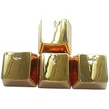Yishun Electroplating Gold Metal Keycaps Keyset Zinc Transparent 4 Key Caps Cherry MX Keycap for Mechanical Gaming Keyboard