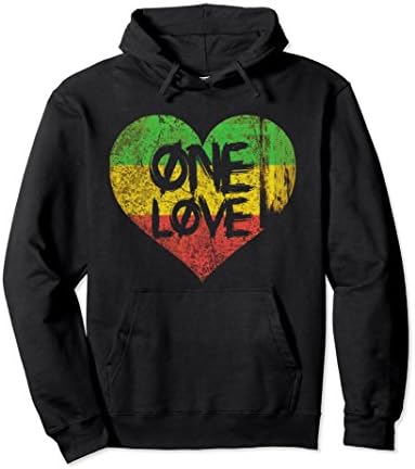 Unisex One Love One Heart Rastafari Peace Hoodie 2XL Black