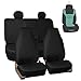 FH Group Rugged Oxford Waterproof Full Set Car Seat Covers - Fit Most Car, Truck, SUV, or Van (Black) FB113114