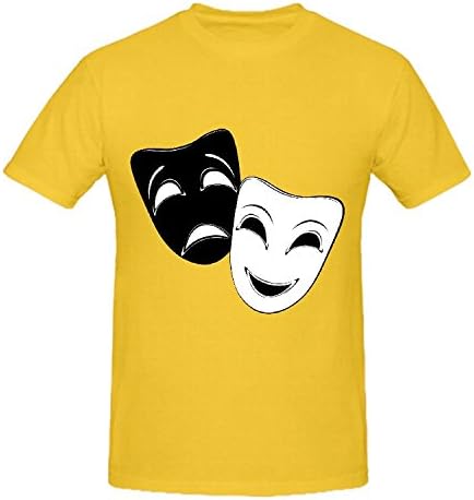 Theatrical Mask Funny Tee Shirts For Men Crew Neck Black Cute