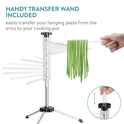 Navaris Collapsible Pasta Drying Rack Tall Compact Spaghetti Noodle