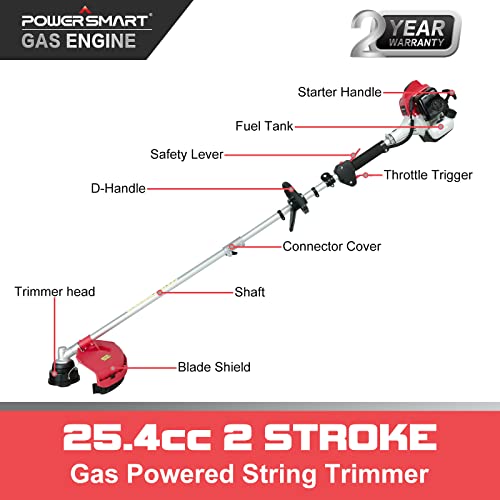 PowerSmart String Trimmer & Edger, 2 Stroke Weed Wacker with Straight
