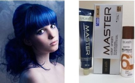 Dcash Master Color Cream B000 Blue Color Grey Hair Coverage Shine Natural Coverage Softness