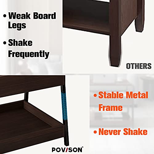 POVISON Lift Top Coffee Table with Storage, 3 Tier Storage Shelves and