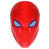 XCOSER Adult Red Hood Mask Helmet with LED Light Costume Props for Halloween Cosplay V.4