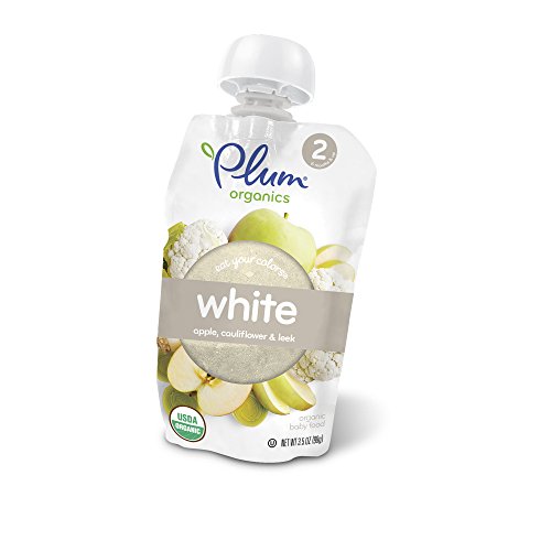 Plum Organics Stage 2 Eat Your Colors White, Organic Baby Food, Apple, Cauliflower and Leek, 3.5 oun