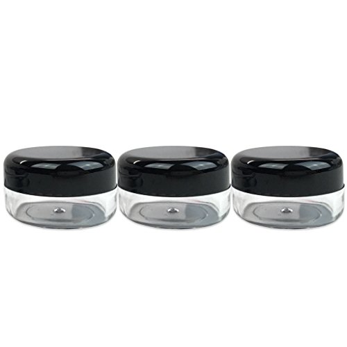 (Quantity: 12 Pieces) Beauticom 15G/15ML (0.5oz) Clear Round Jar with Black Lids for Cosmetics, Medication, Lab and Field Research, Beauty and Health Aids - BPA Free
