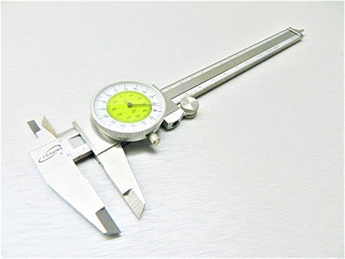 6" FRACTIONAL AND DECIMAL DIAL CALIPER INSIDE OUTSIDE DEPTH GAUGE READS 0.01