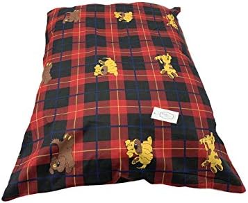 Trading Innovation Dog Bed Supplies Removable Zip Cover with Inner Cushion | Soft & Cosy Cushion | Cute Design | Easy Clean & Machine Washable Pet Bed Pillow with Cover (Extra Large, Red Check)