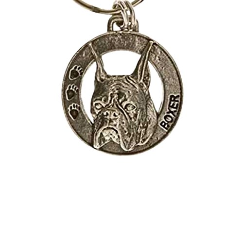 Creative Pewter Designs, Pewter Boxer Key Chain, Antiqued Finish, DK036