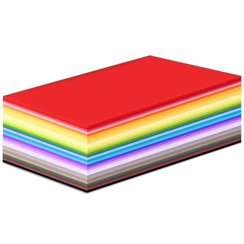 VGOODALL 40 Stück Tonpapier Bunt, Bastelpappe in Bunt Papier Bastelpapier 180 g/m² Druckerpapier Premium Tonzeichenpapier Craft Paper zum Basteln Drucken
