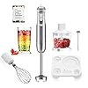 Hand-Blender-Set-6-in-1-Slaouwo-800W-Stainless-Steel-Stick-Blender-for-Soup-Electric-Hand-held-Immersion-Blender-with-Food-Processor-Beaker-Whisk-and-Milk-Frother-Anti-splash-Blades-for-Baby-Food Hand Blender Set 6 in 1, Slaouwo 800W Stainless Steel Stick Blender for Soup, Electric Hand-held Immersion Blender with Food Processor, Beaker, Whisk and Milk Frother, Anti-splash Blades for Baby Food