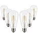 Edison Style Dimmable 4W E26 Base High Efficiency Warm White 2700K Practicality LED Bulbs 40W Light Bulbs Equivalent 6 Pack