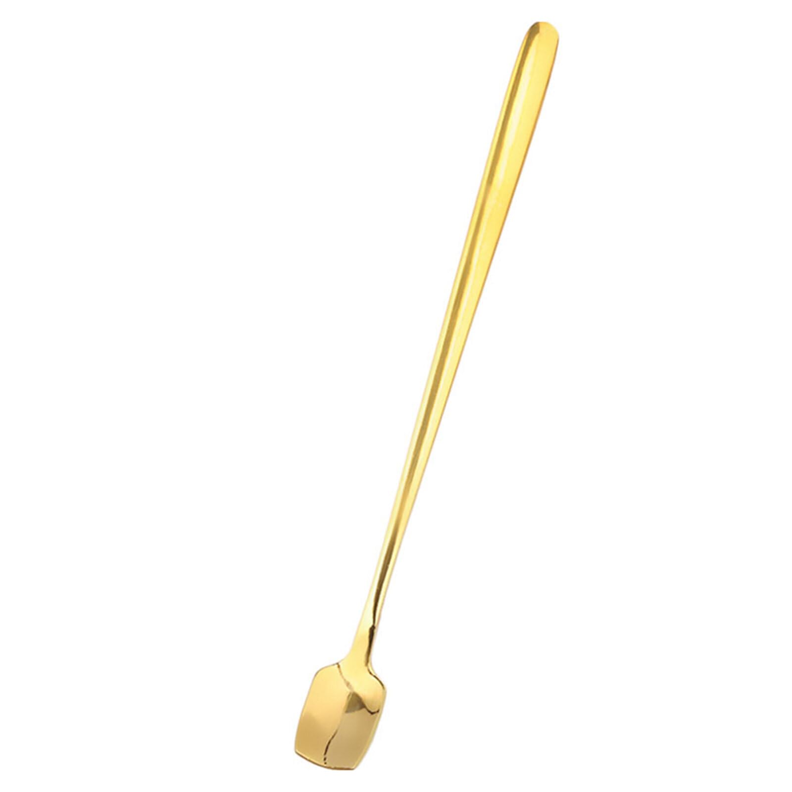 Stainless Steel Stirring Spoon Long Handle Square Head Coffee Spoon Smoothie Spoon Bar Cold Drink Spoon Black