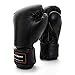 Pro Impact Pro Style Boxing Gloves Black - Durable Leather Knuckle Protection w/Wrist Fit for Boxing MMA Muay Thai or Fighting Sports Training/Sparring Use