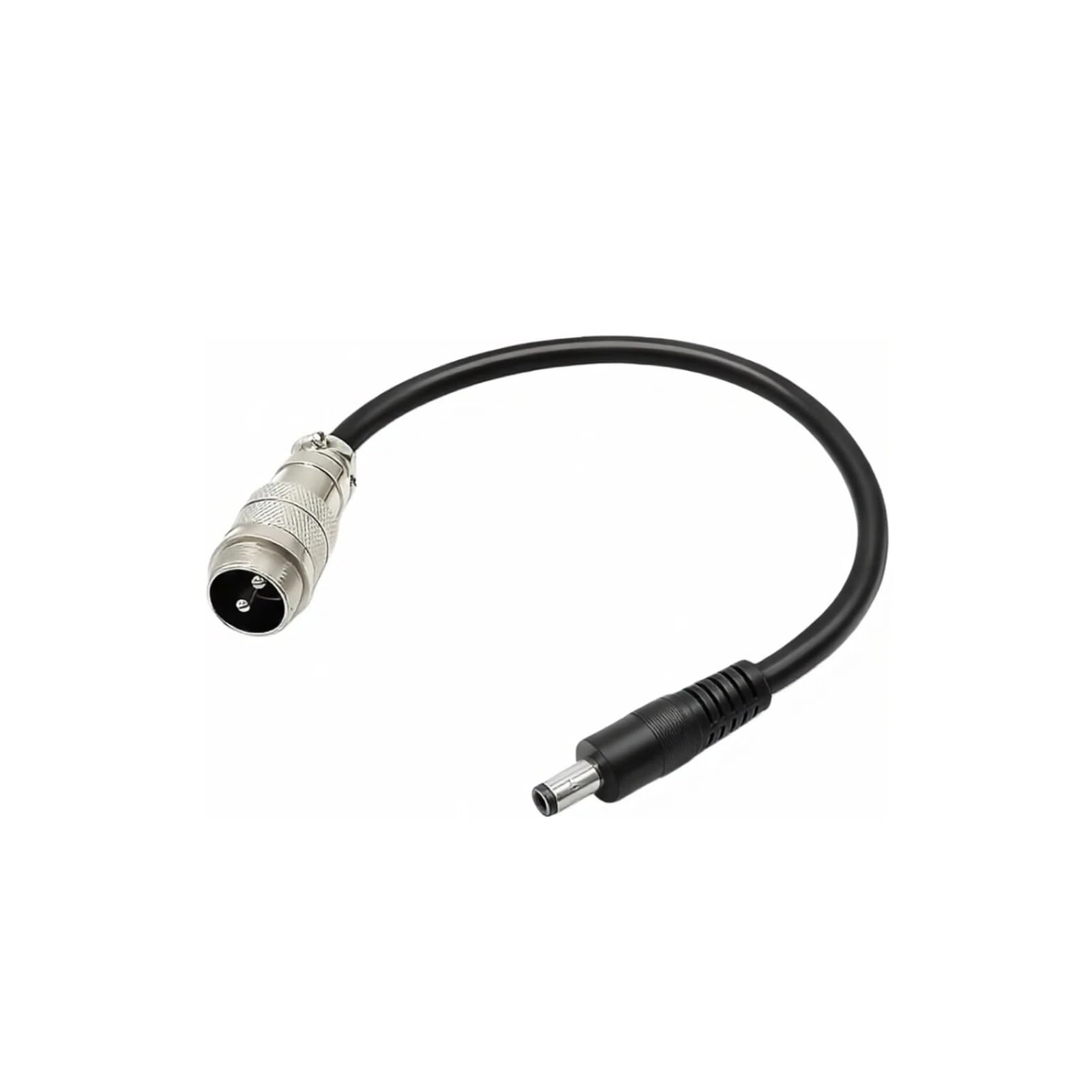 Elecbee GX16 Connector 2 Pin Male to DC Plug Cable 25cm, Aviation Connector GX16 2 Pin Straight Male to DC5525 Converter - Heavy Duty Aviation Power Cable for Drones, Robotics, Industrial Equipment