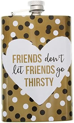 Purple Lemonade Flask - Friends Don't Let Friends Go Thirsty 8 oz - Gold Collection