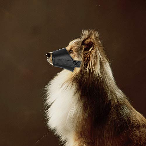 ewinever 5Pcs/Set Adjustable Breathable Safety Small Medium Large Extra Dog Muzzles for Anti-Biting Anti-Barking Anti-Chewing Safety Protection(Black) - Thumbnail 7
