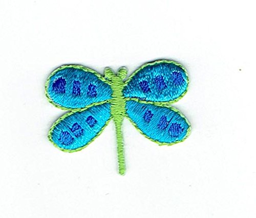Small/Mini - Dragonfly - Blue/Green - Iron on Applique - Embroidered Patch